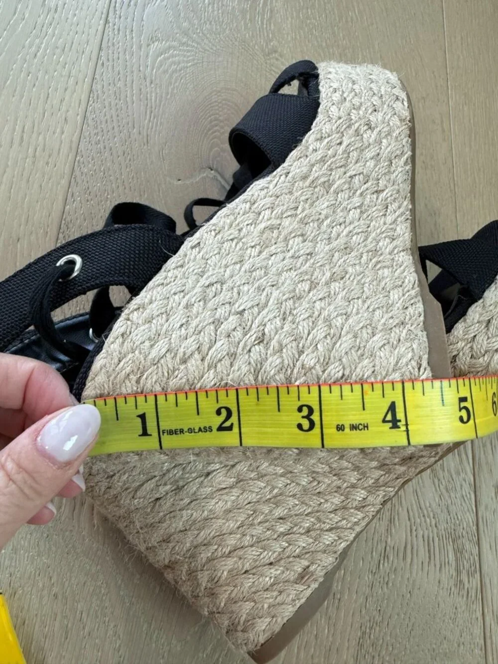 Lulus Esme Black Lace-Up Espadrille Wedges. size 9
